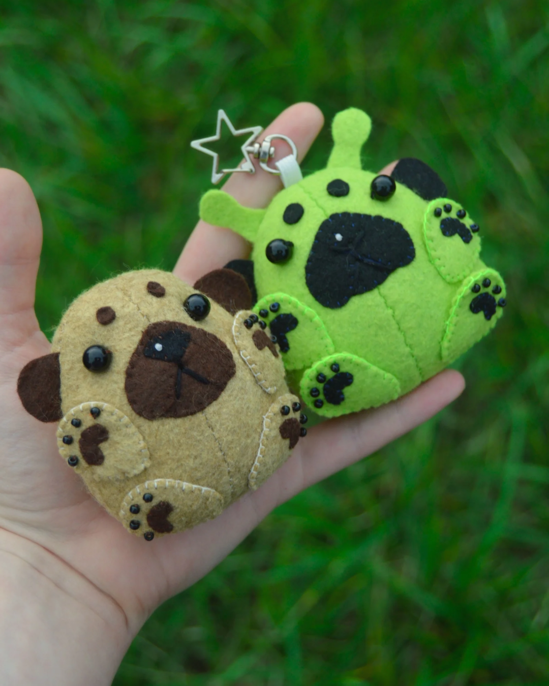 MADE TO ORDER HANDSEWN Alien Dog Bag Charm