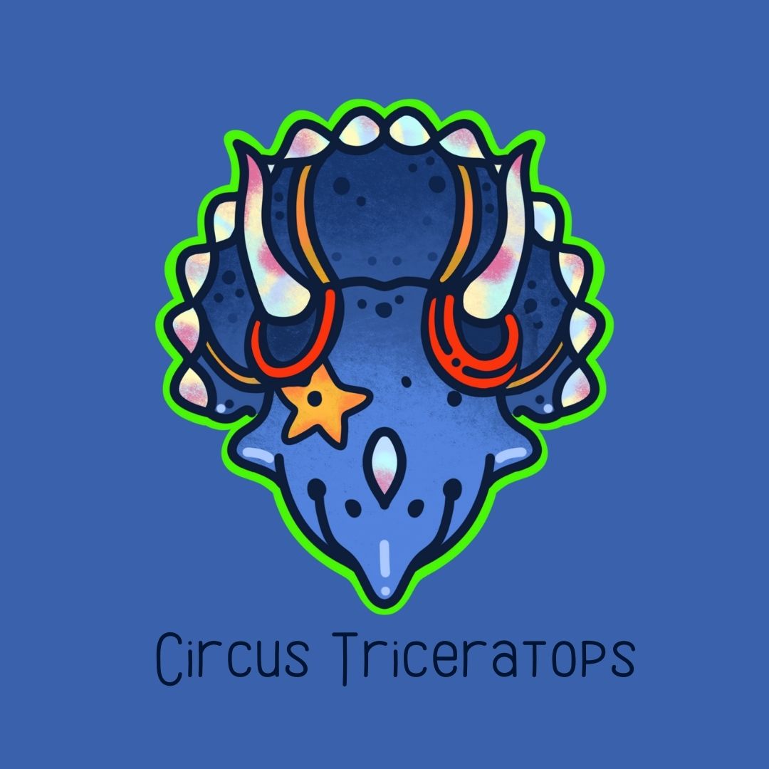Circus Triceratops Sticker