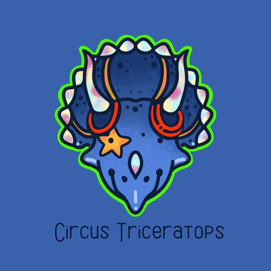 Circus Triceratops Sticker
