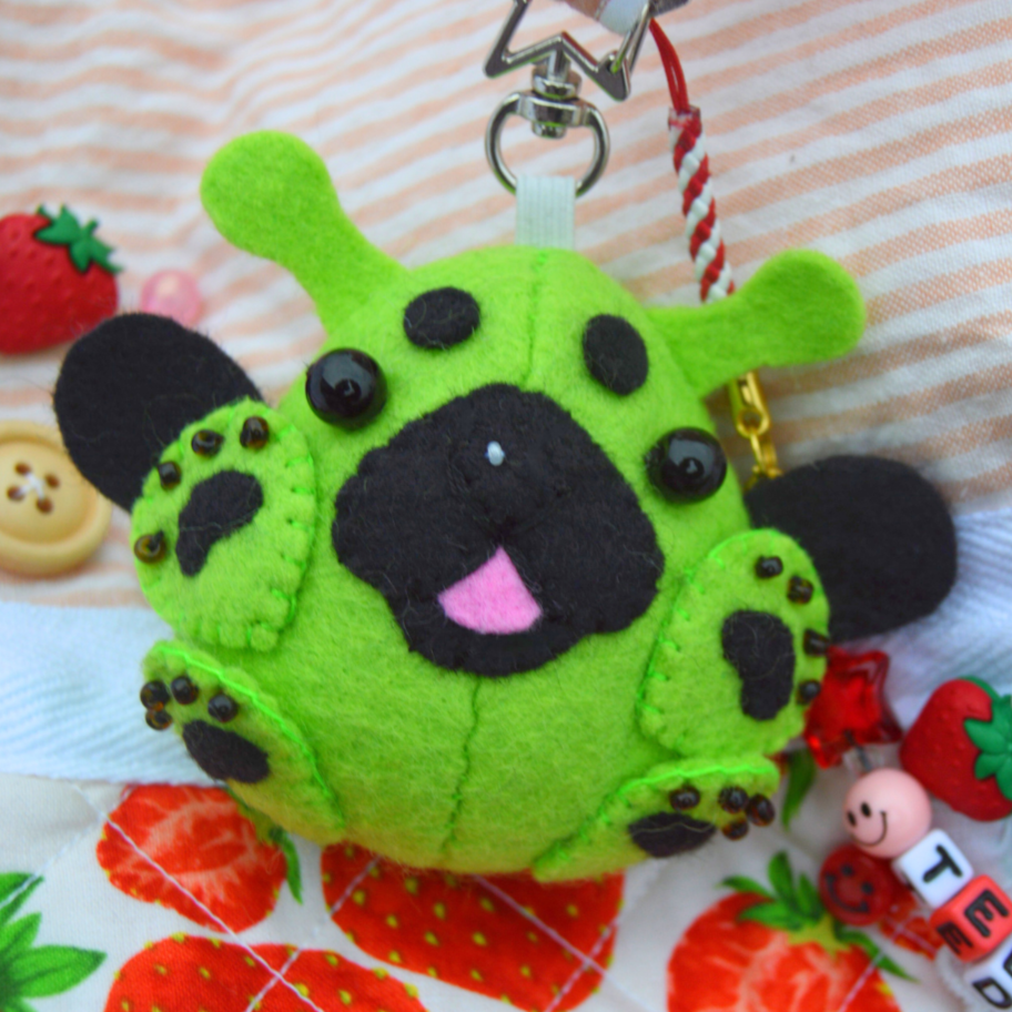 MADE TO ORDER HANDSEWN Alien Dog Bag Charm