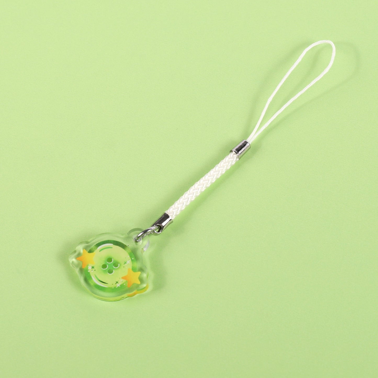 Cucumber Button Phone Charm