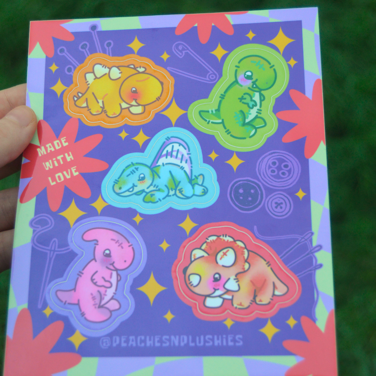 Dinosaur Plushie Sticker Sheet