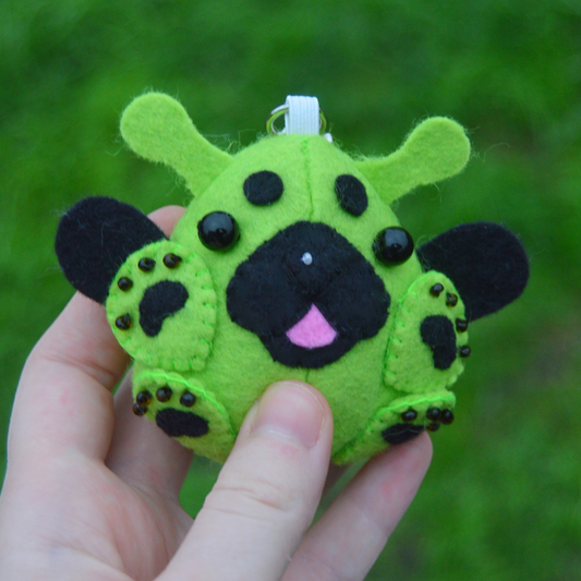 MADE TO ORDER HANDSEWN Alien Dog Bag Charm