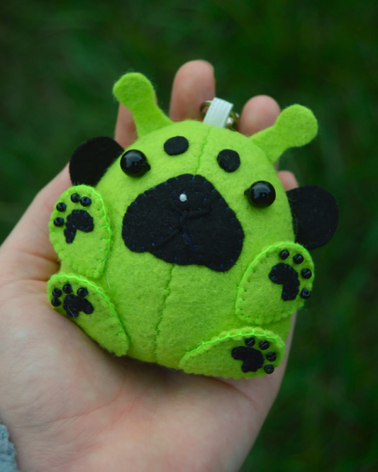 MADE TO ORDER HANDSEWN Alien Dog Bag Charm