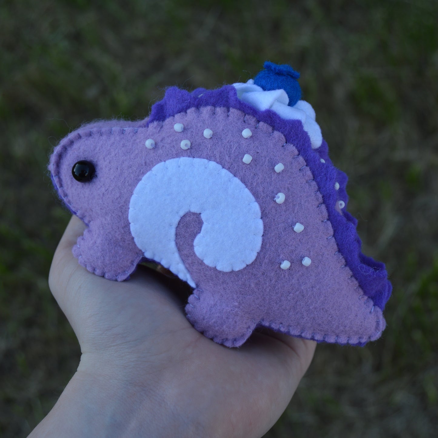 Blueberry Roll Cake Stegosaurus