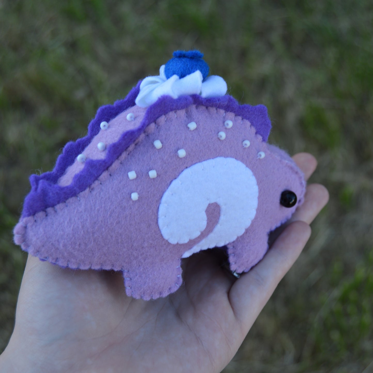 Blueberry Roll Cake Stegosaurus